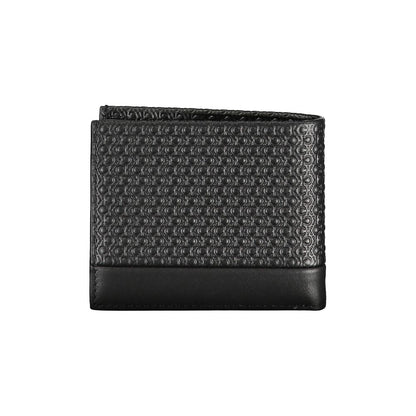 Calvin Klein – Elegante schwarze Lederbrieftasche mit Kontrastdetails