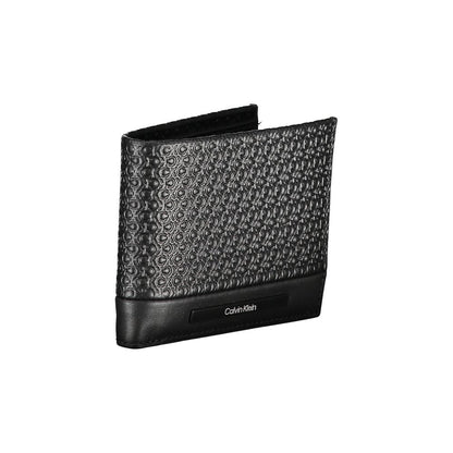 Calvin Klein – Elegante schwarze Lederbrieftasche mit Kontrastdetails