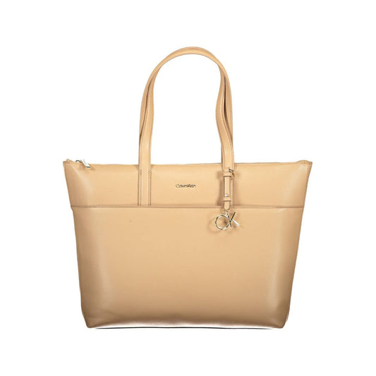 Calvin Klein Beige Polyester Damen Handtasche