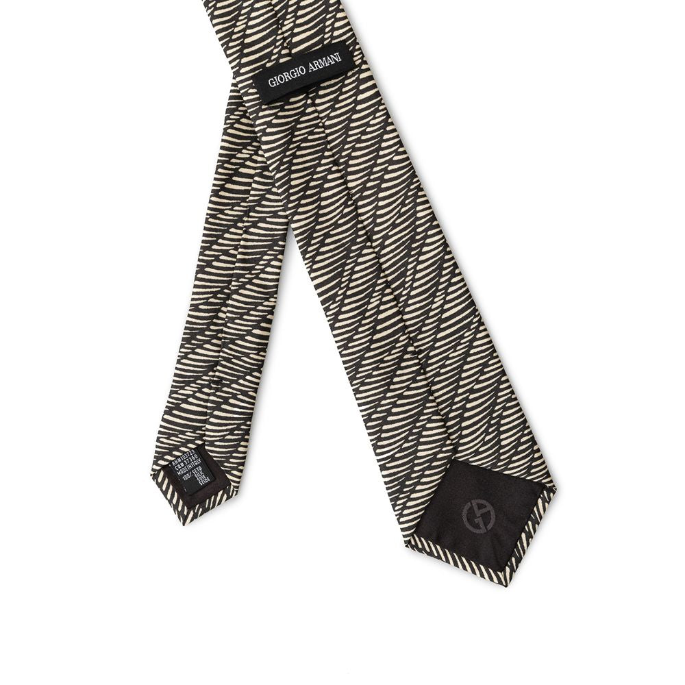 Giorgio Armani Black And White Silk Ties & Bowty