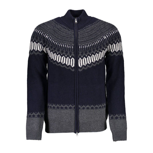 Gant Blue Wool Men Cardigan