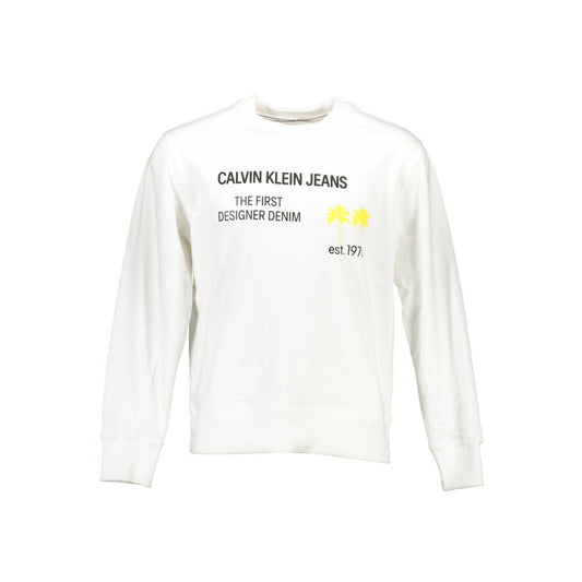 Calvin Klein Weißer Baumwollpullover für Herren