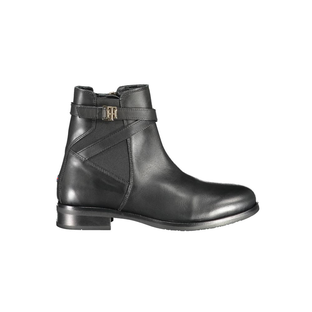 Tommy Hilfiger – Schwarze Lederstiefeletten für Damen