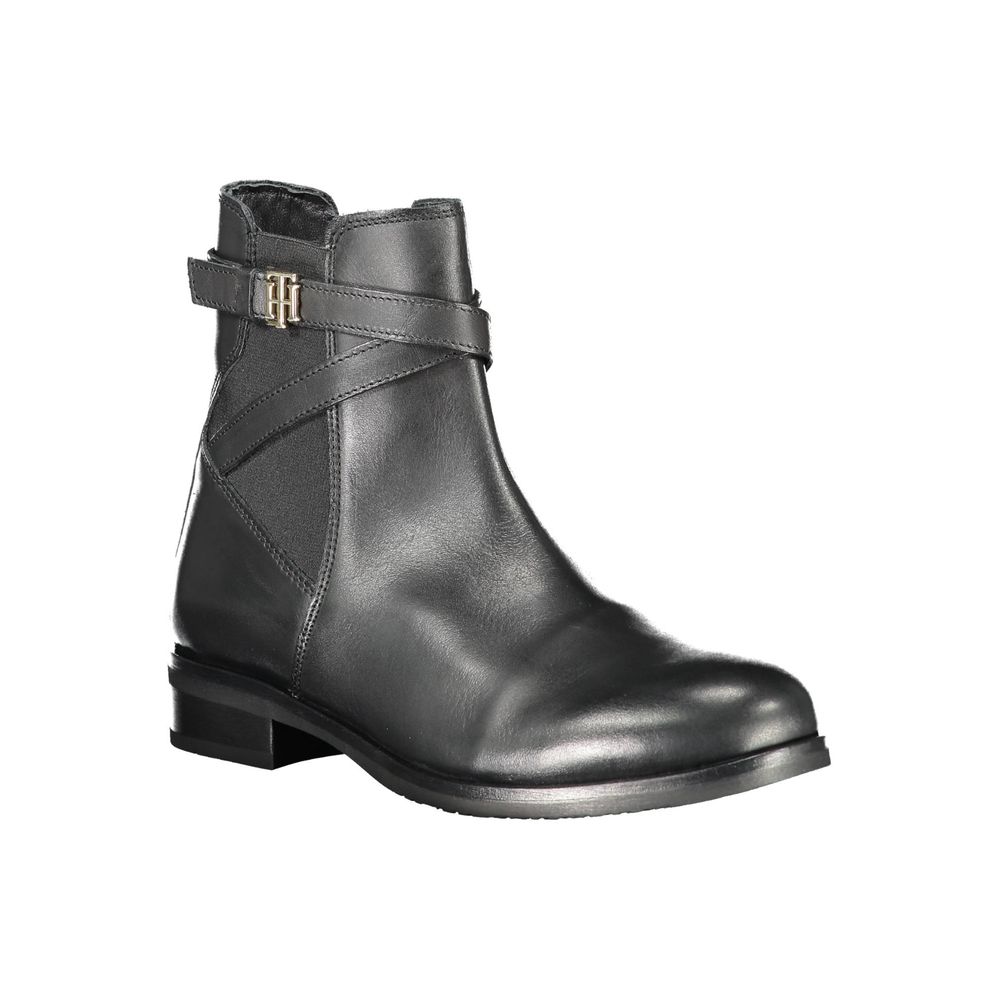 Tommy Hilfiger – Schwarze Lederstiefeletten für Damen