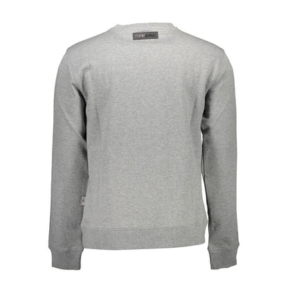 Plein Sport Gray Cotton Men Sweater