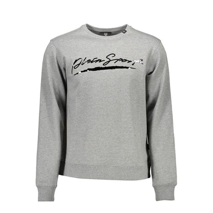 Plein Sport Gray Cotton Men Sweater