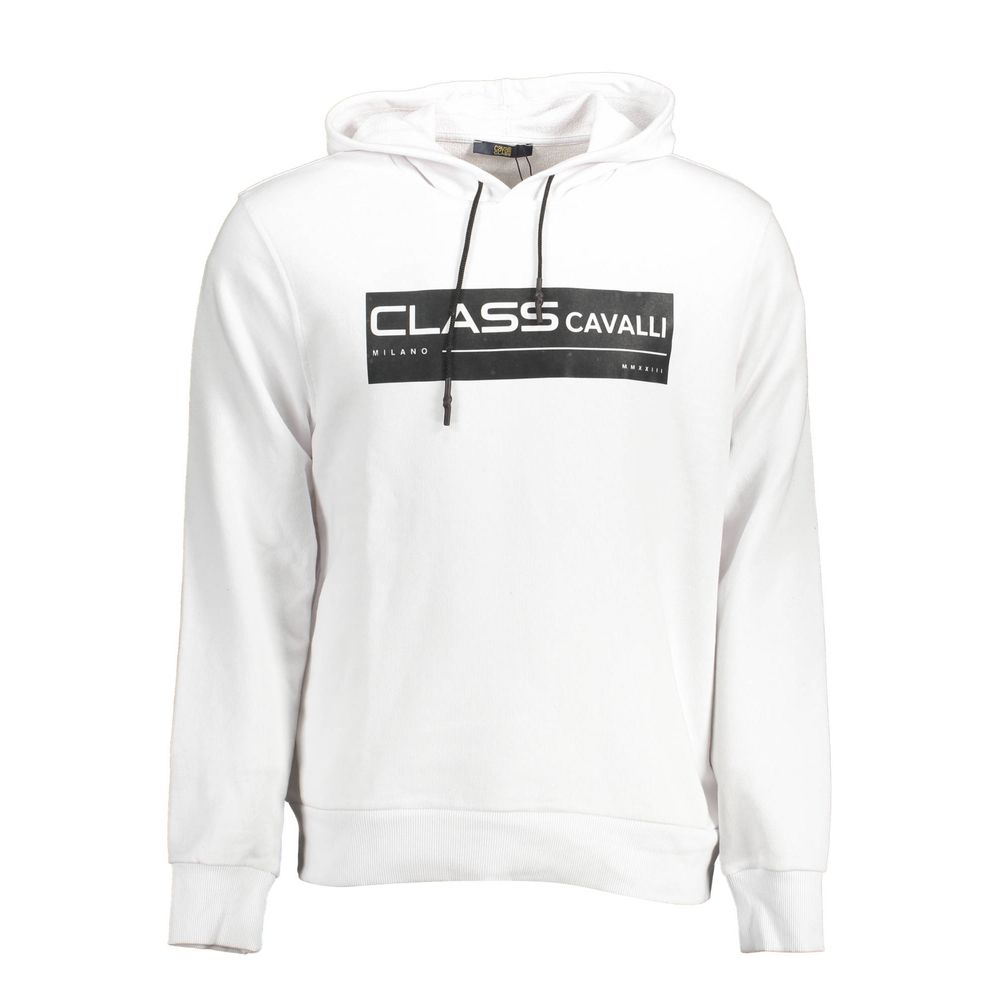 Cavalli Class Weißer Baumwollpullover für Herren