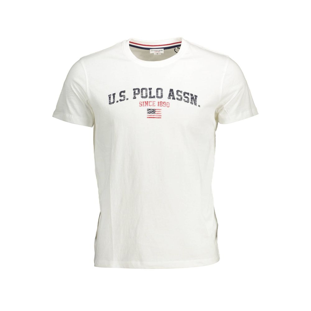 US POLO ASSN. Weißes Baumwoll-T-Shirt für Herren