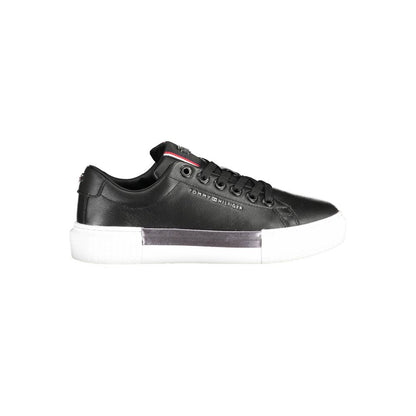 Tommy Hilfiger – Schwarze Leder-Sneaker für Damen