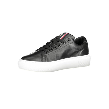 Tommy Hilfiger – Schwarze Leder-Sneaker für Damen