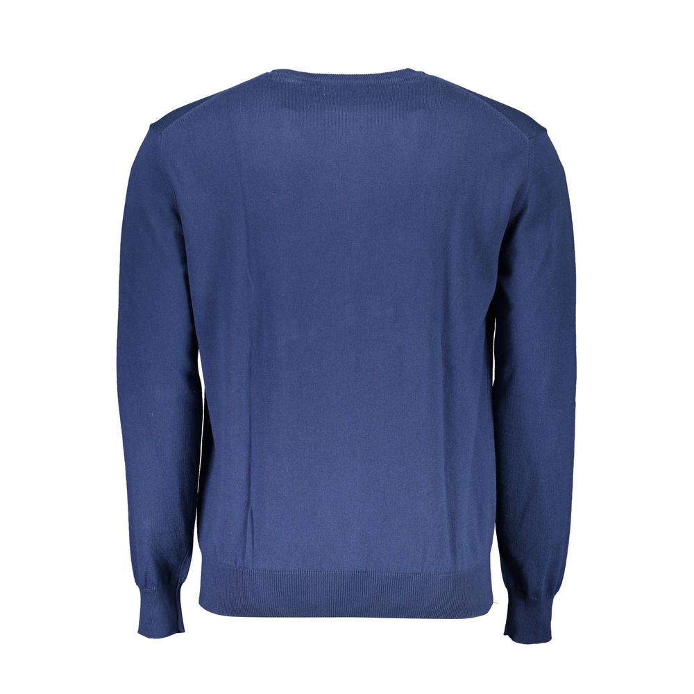 La Martina Blue Cotton Men Sweater