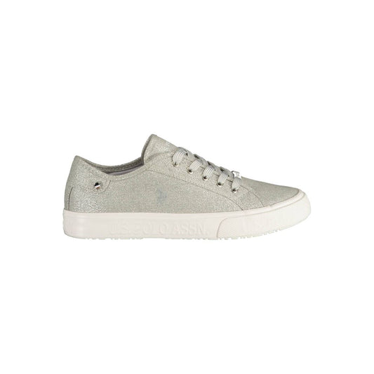 US POLO ASSN. Silberfarbener Polyester-Sneaker für Damen