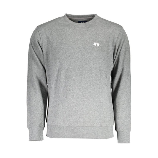 La Martina Gray Cotton Men Sweater