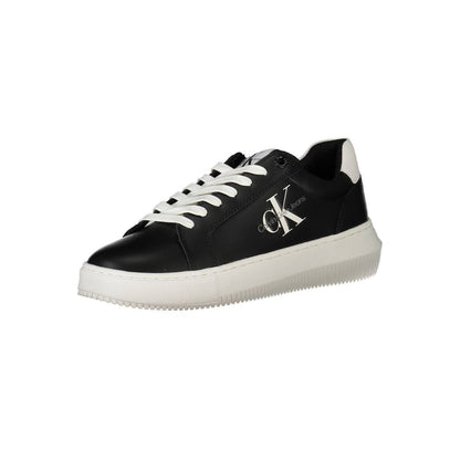 Calvin Klein – Schwarze Leder-Sneaker für Damen