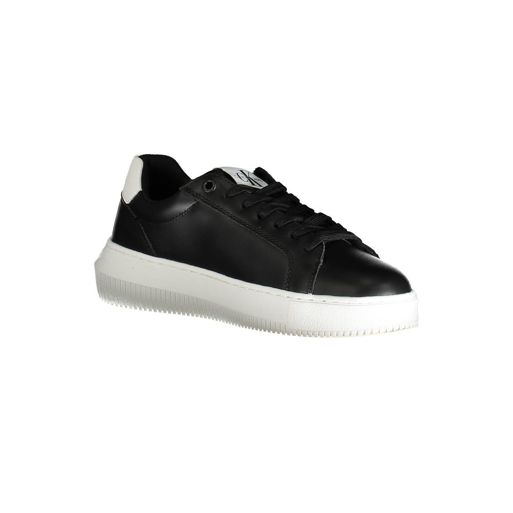 Calvin Klein – Schwarze Leder-Sneaker für Damen