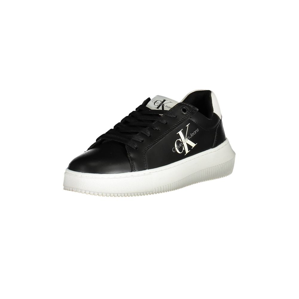 Calvin Klein – Schwarze Leder-Sneaker für Damen