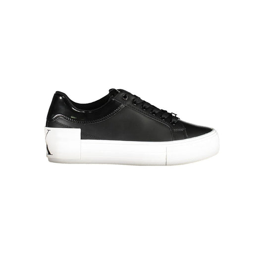 Calvin Klein – Schwarze Leder-Sneaker für Damen