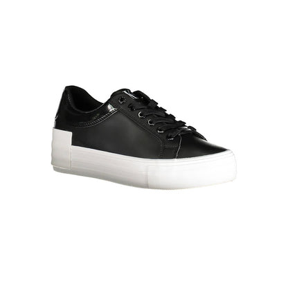 Calvin Klein – Schwarze Leder-Sneaker für Damen