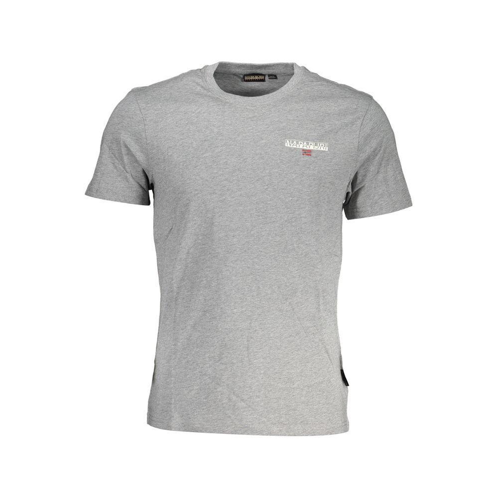 Napapijri Gray Cotton Men T-Shirt