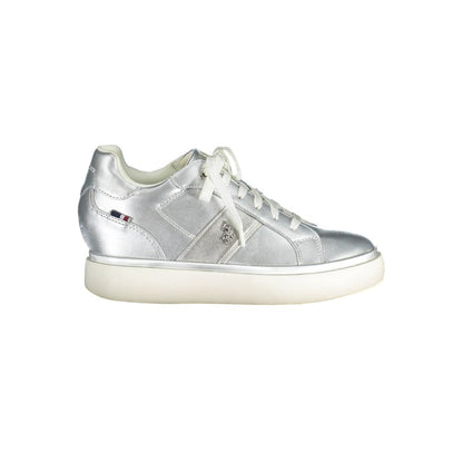 US POLO ASSN. Silberfarbener Polyester-Sneaker für Damen