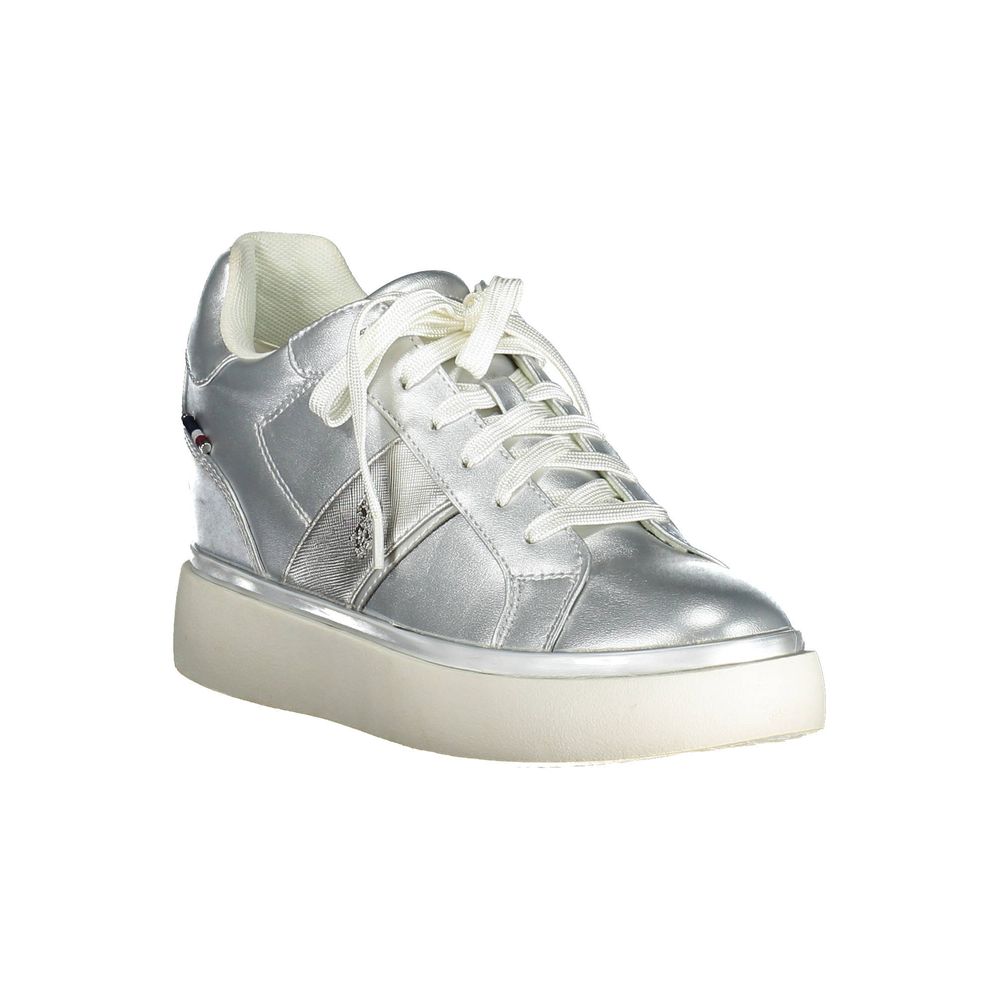 US POLO ASSN. Silberfarbener Polyester-Sneaker für Damen