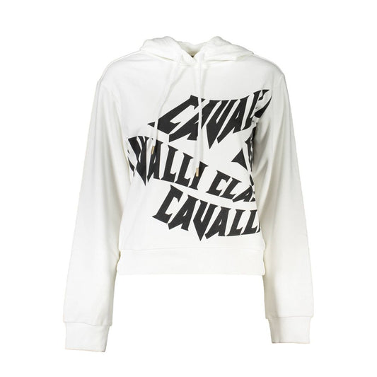 Cavalli Class Weißer Baumwollpullover für Damen