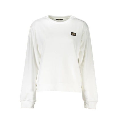 Cavalli Class Weißer Baumwollpullover für Damen