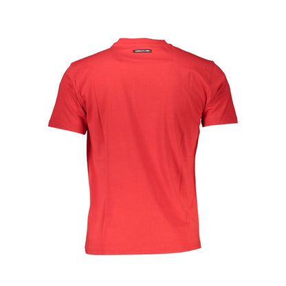 Cavalli Class Rotes Baumwoll-T-Shirt für Herren