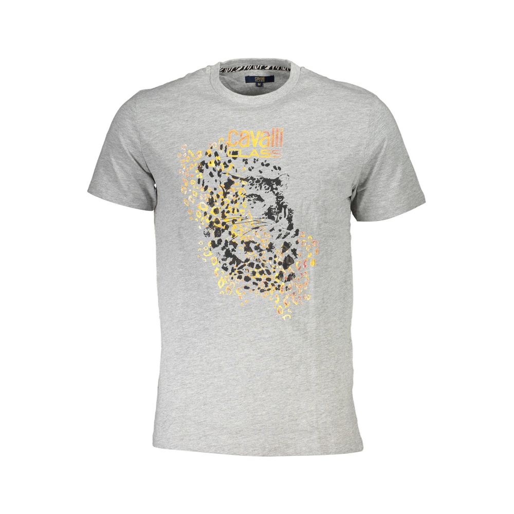 Cavalli Class Gray Cotton T-Shirt