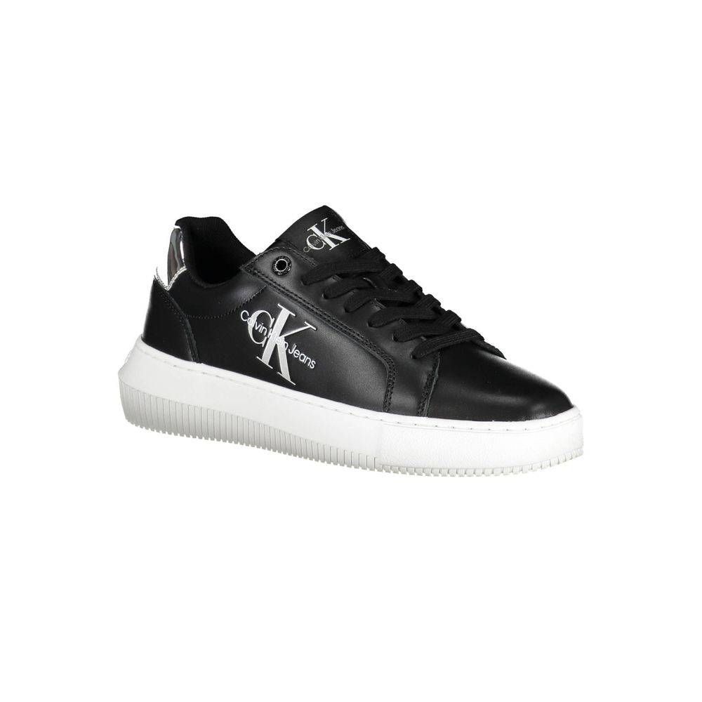 Calvin Klein – Schwarze Leder-Sneaker für Damen