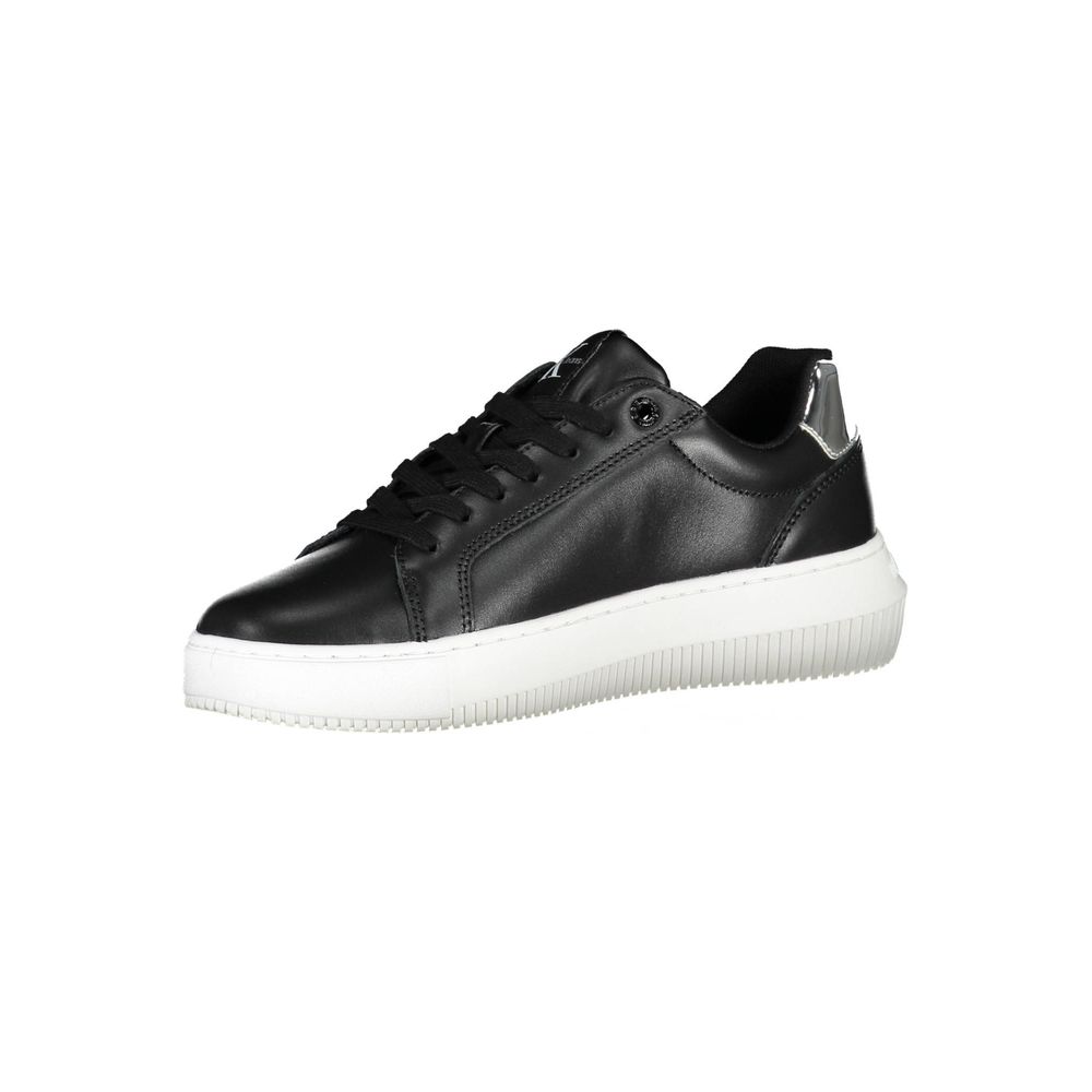 Calvin Klein – Schwarze Leder-Sneaker für Damen