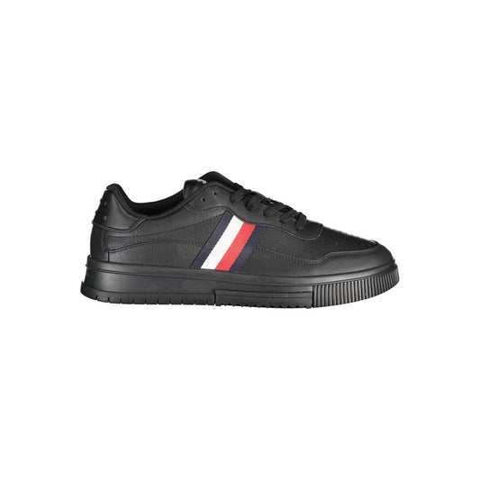 Tommy Hilfiger – Schwarze Leder-Sneaker für Herren