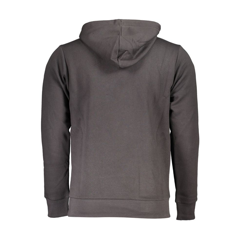 U.S. Grand Polo Chic Gray Hooded Sweatshirt with Embroidery Detail