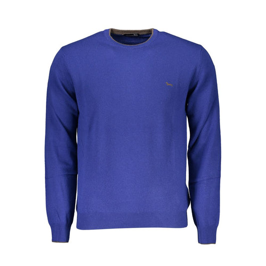 Harmont &amp; Blaine Eleganter blauer Pullover aus Kaschmirmischung mit Rundhalsausschnitt