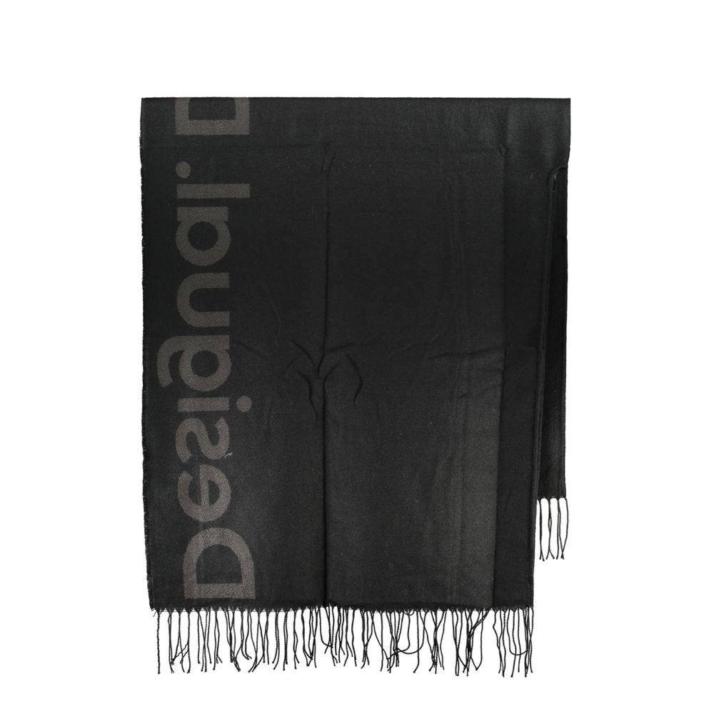 Desigual – Schicker Poncho mit Kontrastdetail in zeitlosem Schwarz