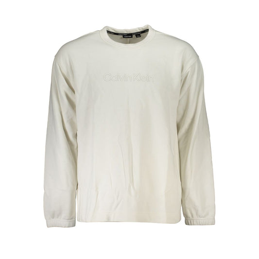 Calvin Klein – Eleganter Pullover mit Rundhalsausschnitt und gebürstetem Logo