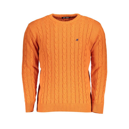 Orangefarbener Pullover aus US Grand Polo-Stoff