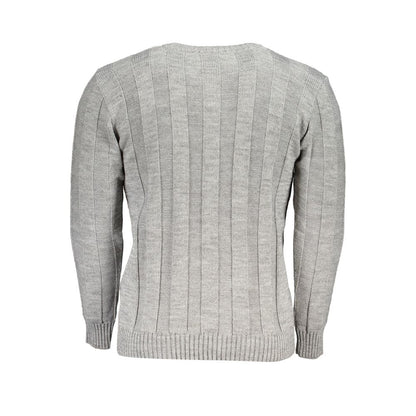 Grauer Pullover aus Stoff von US Grand Polo