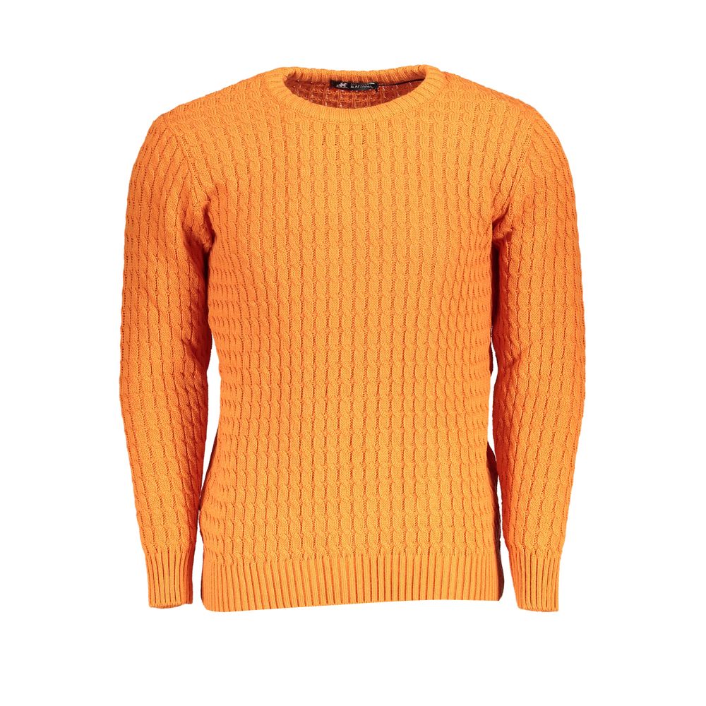 US Grand Polo – Eleganter, gedrehter Pullover mit Rundhalsausschnitt in Orange