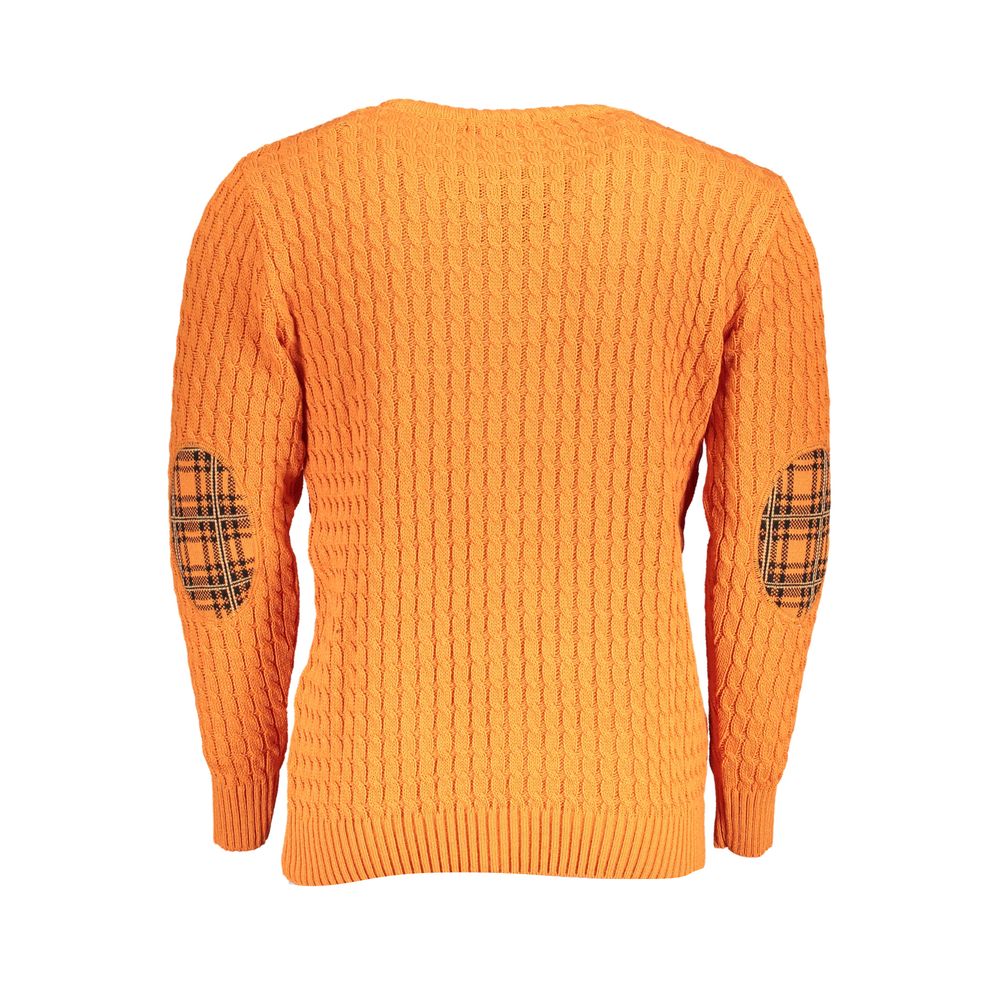 US Grand Polo – Eleganter, gedrehter Pullover mit Rundhalsausschnitt in Orange