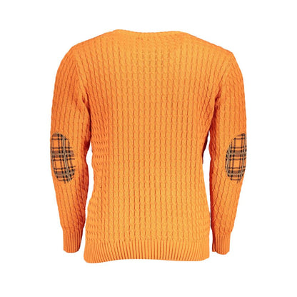 US Grand Polo – Eleganter, gedrehter Pullover mit Rundhalsausschnitt in Orange