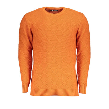 Oranger Pullover mit Rundhalsausschnitt und Rautenmuster von US Grand Polo