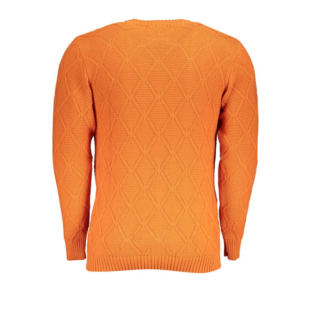 Oranger Pullover mit Rundhalsausschnitt und Rautenmuster von US Grand Polo