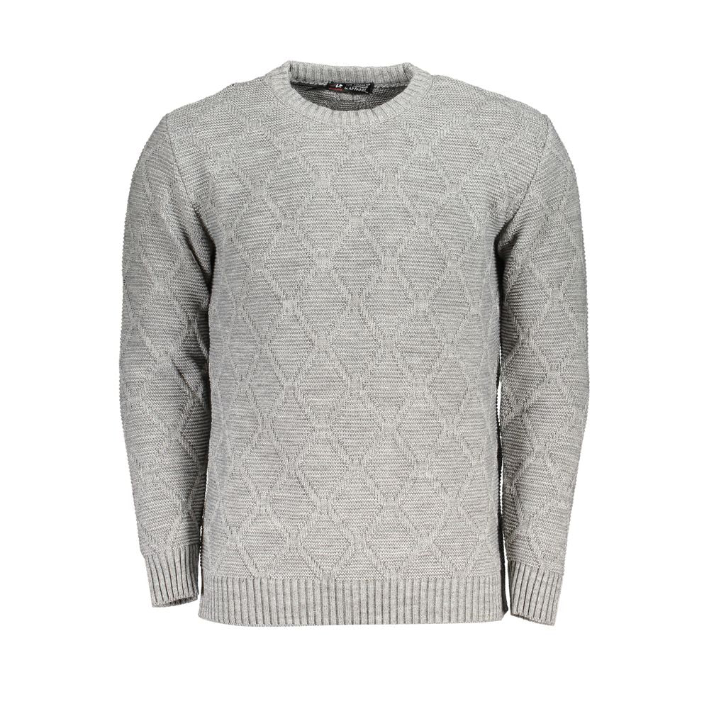 Grauer Pullover aus Stoff von US Grand Polo