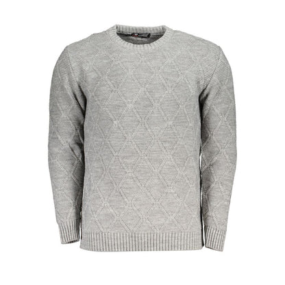 Grauer Pullover aus Stoff von US Grand Polo