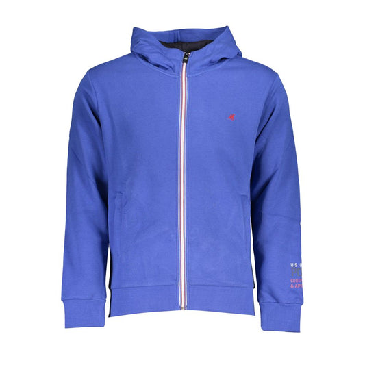 US Grand Polo Chic – Fleece-Sweatshirt mit Kapuze und Stickerei, Blau