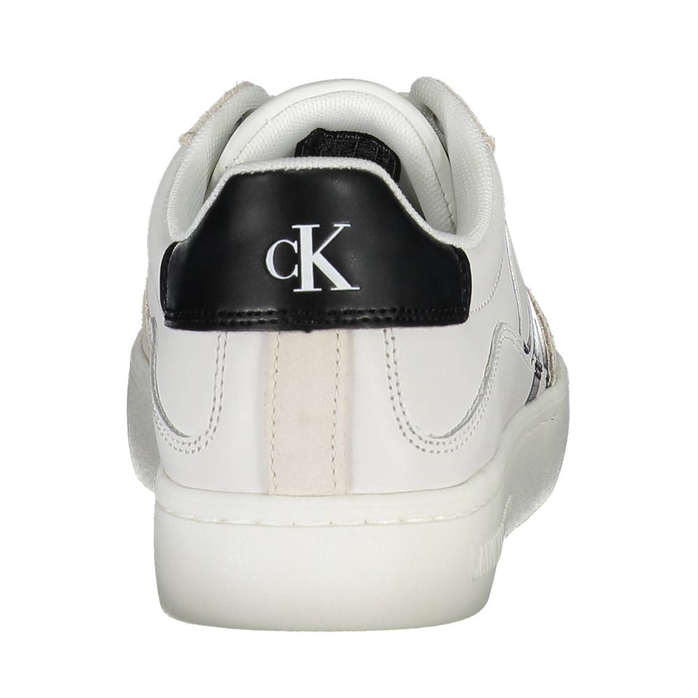 Calvin Klein – Eco-Chic – Weißer Sneaker mit Kontrastdetails