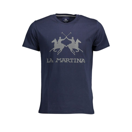 La Martina – Schickes Baumwoll-T-Shirt mit Rundhalsausschnitt in Blau