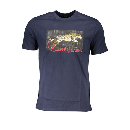 Blaues Baumwoll-T-Shirt der Cavalli-Klasse