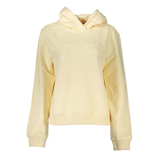 Calvin Klein – Kapuzensweatshirt mit gebürstetem Logo in Beige